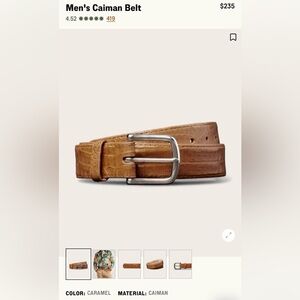 Tecovas Caiman Brown Leather Belt